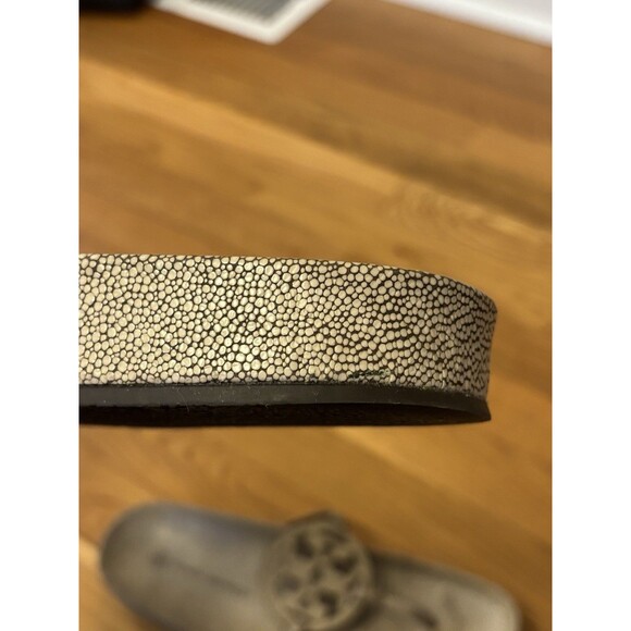 Tory Burch Miller Cloud Stingray Printed Leather in Sand Size 11 Sandals Shoes - Picture 14 of 16